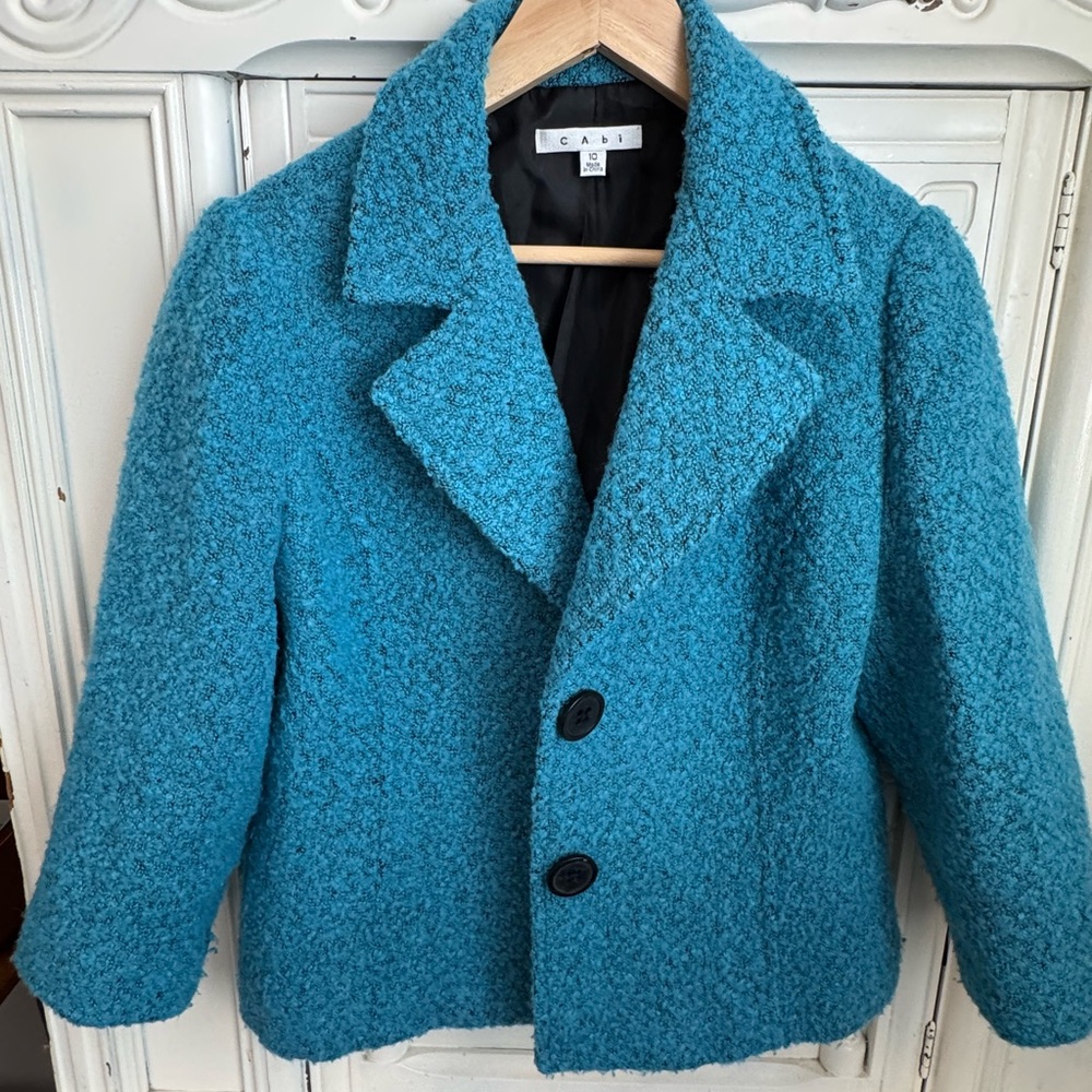 CAbi spring boucle coat jacket size 10